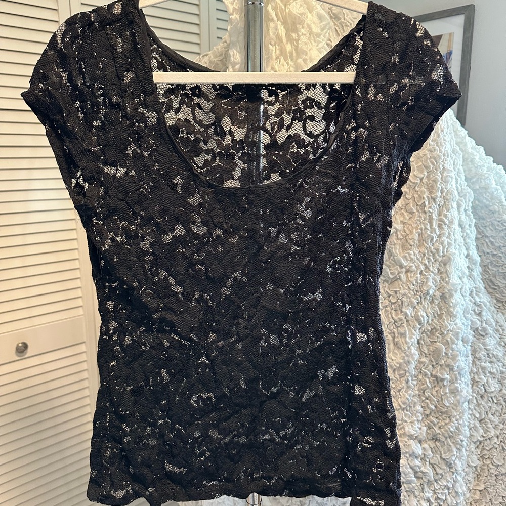 Elegant Black Lace Women's Top